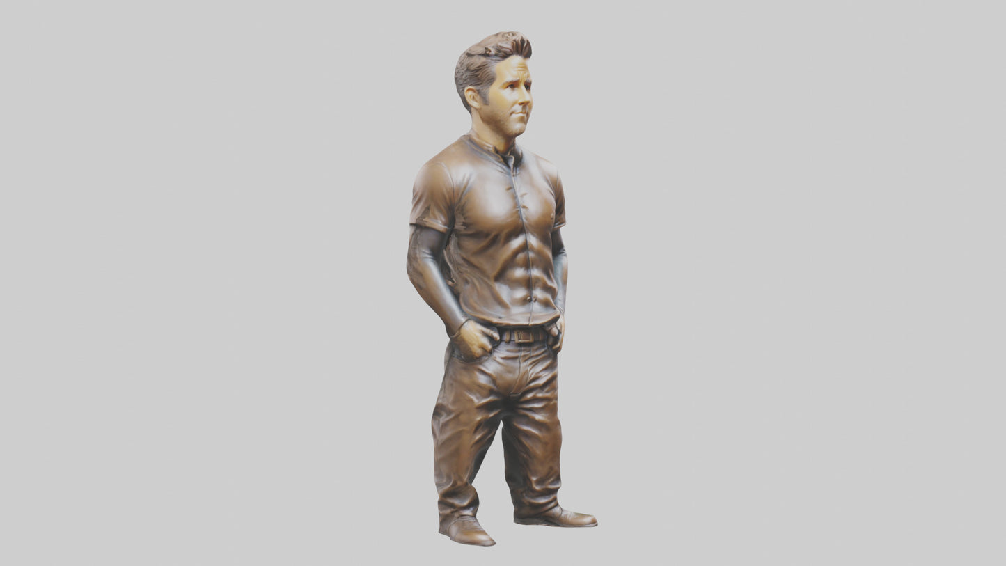 3D model Ryan Reynolds statue model VR / AR / low-poly
