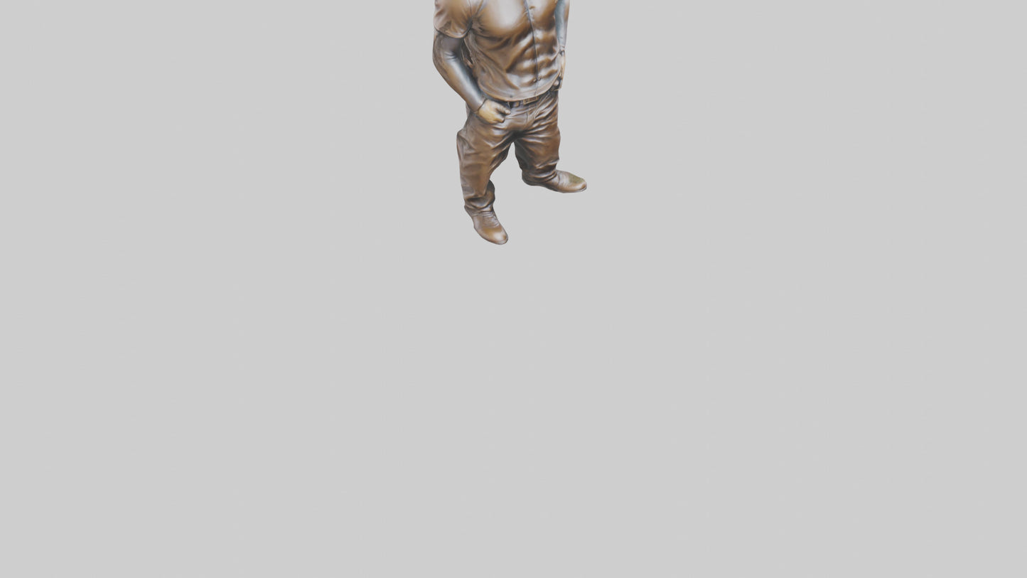 3D model Ryan Reynolds statue model VR / AR / low-poly
