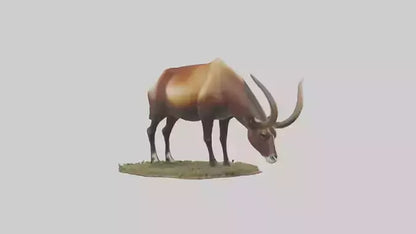 Sable Antelope grazing model VR / AR / low-poly