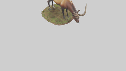 Sable Antelope grazing model VR / AR / low-poly