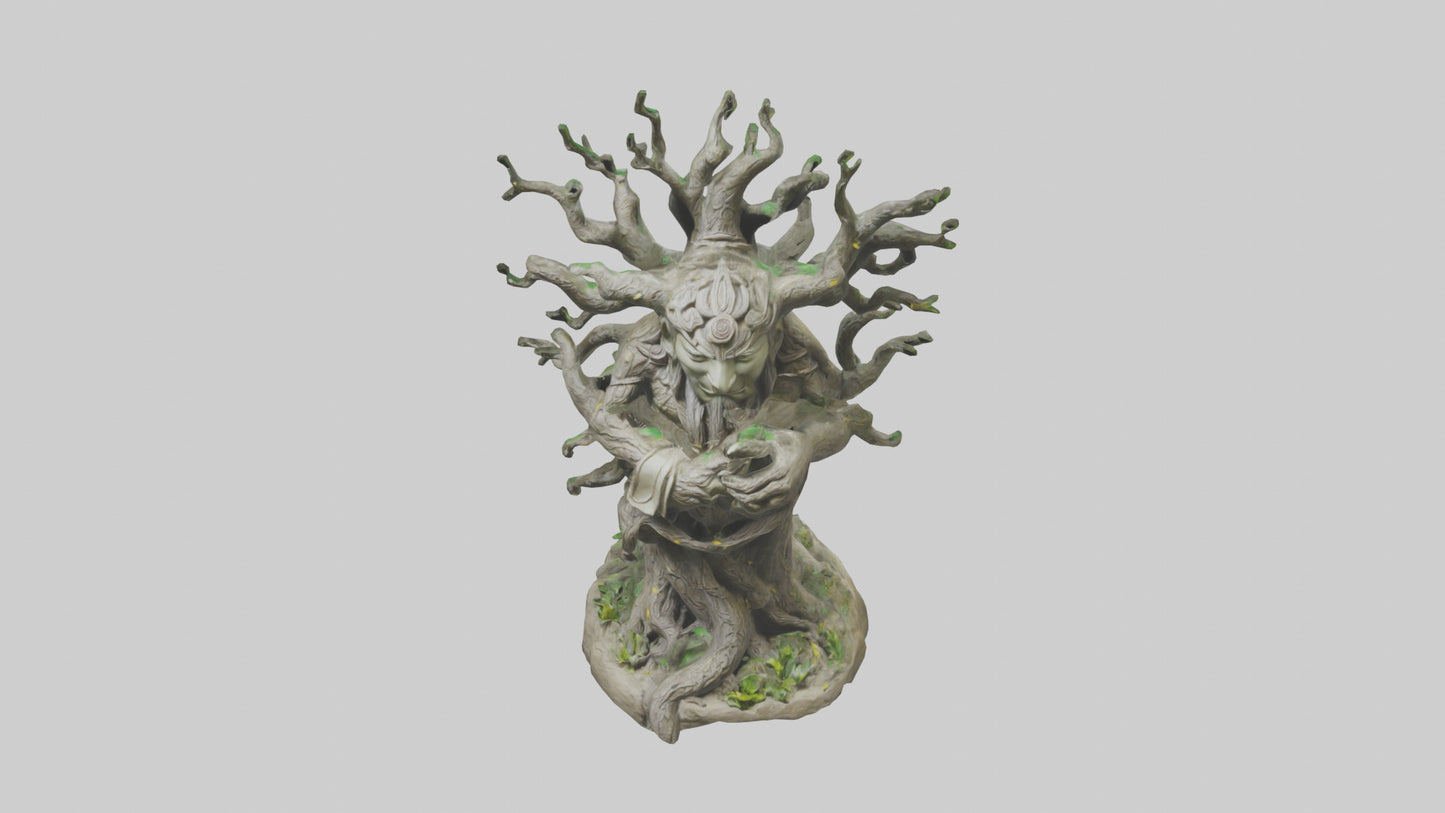 3D model Sacred Tree Guardian statue model VR / AR / low-poly