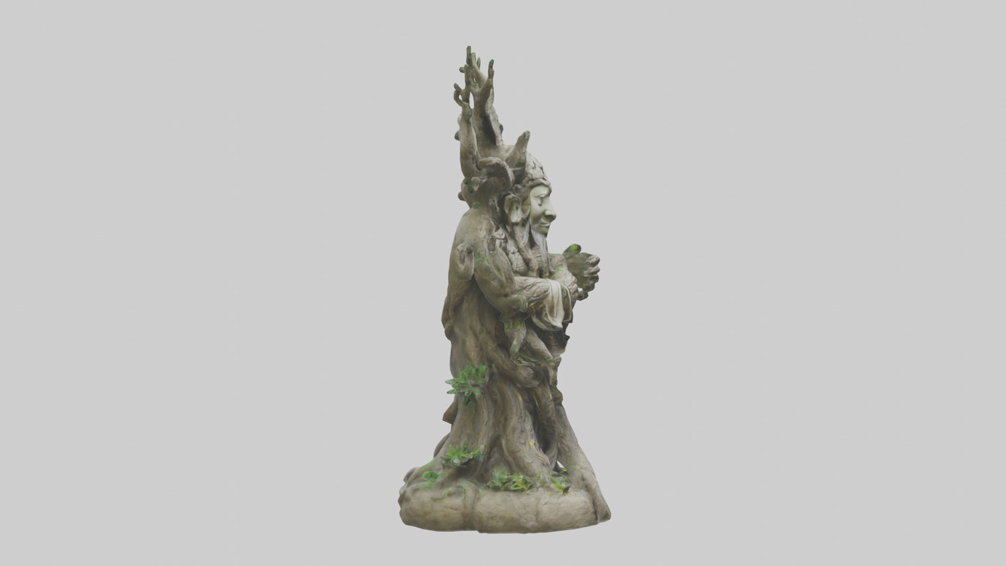 3D model Sacred Tree Guardian statue model VR / AR / low-poly