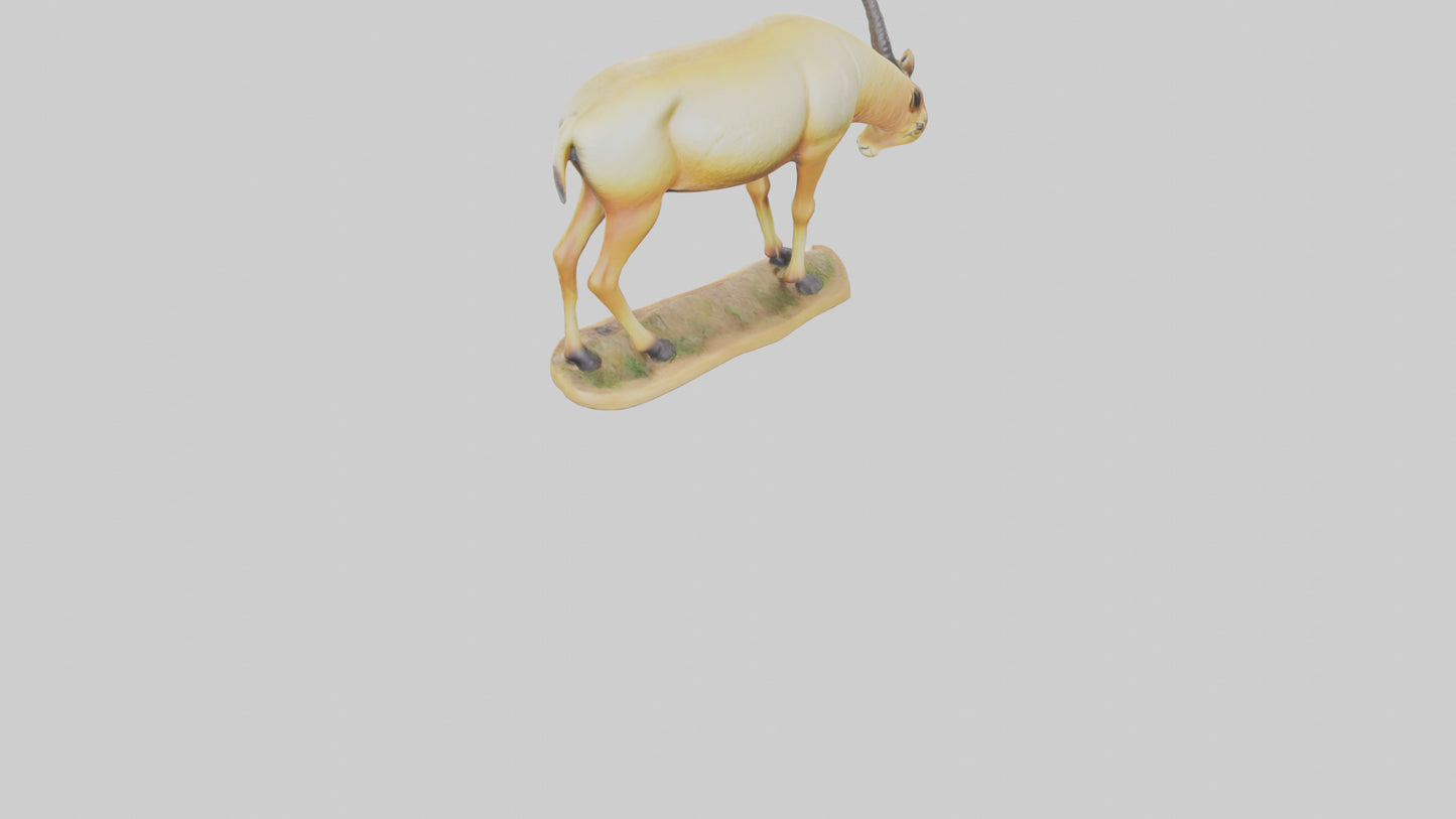 3D model Saiga Antelope statue model VR / AR / low-poly
