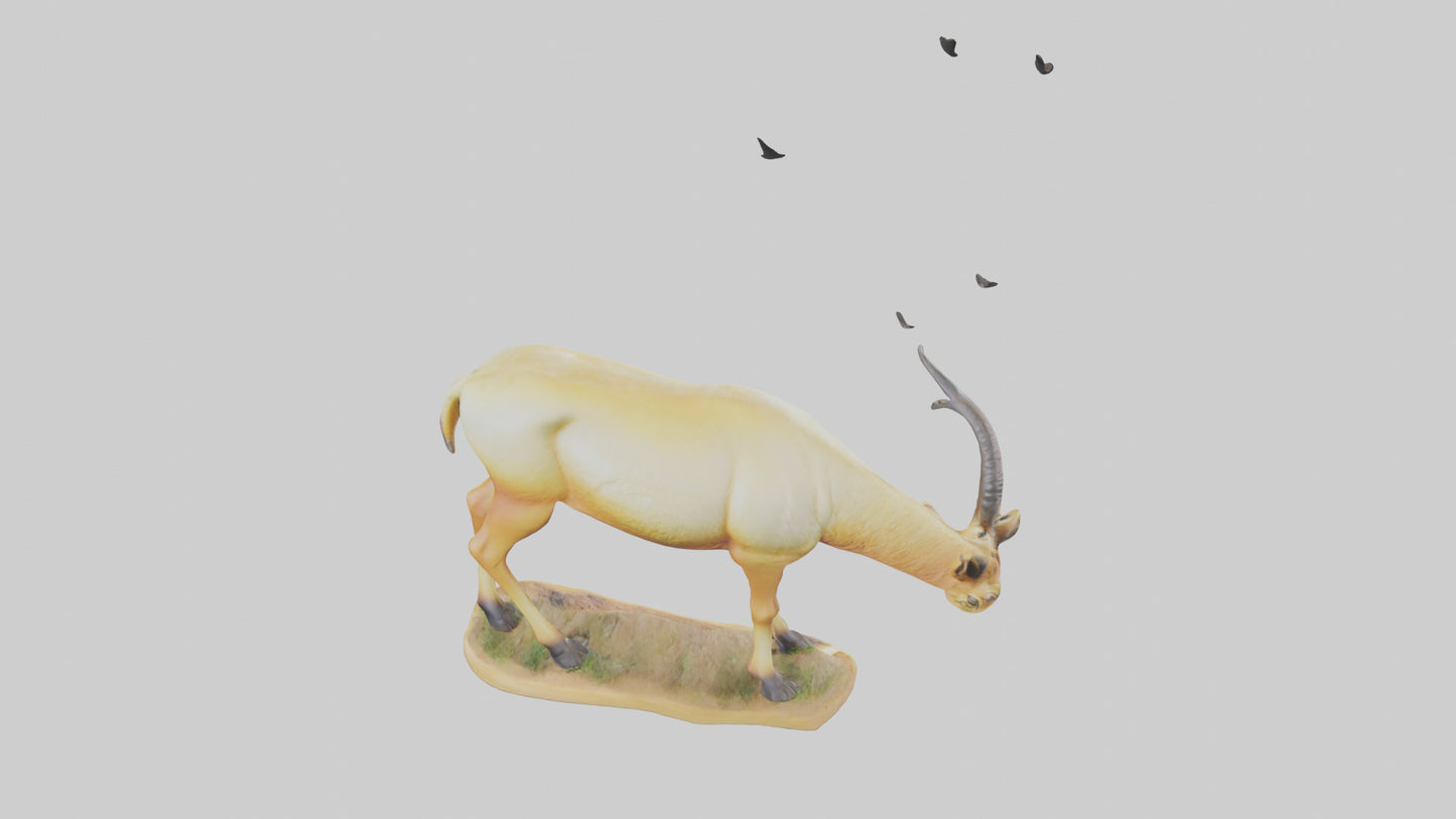 3D model Saiga Antelope statue model VR / AR / low-poly