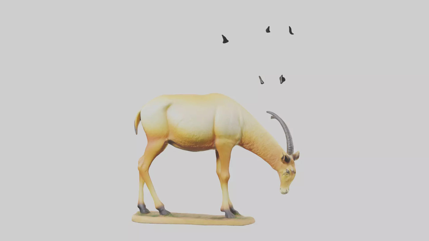 3D model Saiga Antelope statue model VR / AR / low-poly