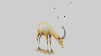 3D model Saiga Antelope statue model VR / AR / low-poly