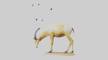 3D model Saiga Antelope statue model VR / AR / low-poly