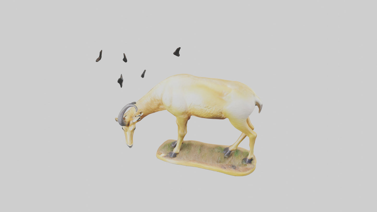 3D model Saiga Antelope statue model VR / AR / low-poly
