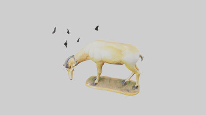 3D model Saiga Antelope statue model VR / AR / low-poly