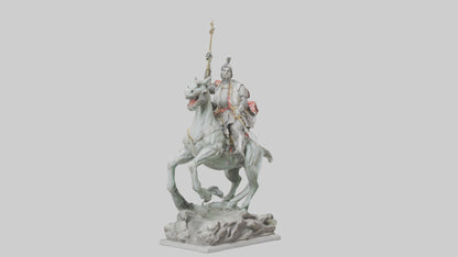 3D model Saint George and the Dragon statue model VR / AR / low-poly