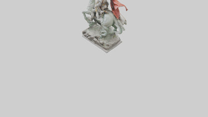 3D model Saint George and the Dragon statue model VR / AR / low-poly