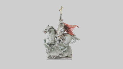 3D model Saint George and the Dragon statue model VR / AR / low-poly