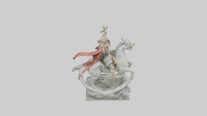 3D model Saint George and the Dragon statue model VR / AR / low-poly