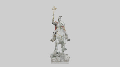 3D model Saint George and the Dragon statue model VR / AR / low-poly