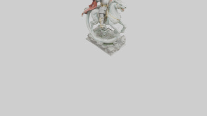 3D model Saint George and the Dragon statue model VR / AR / low-poly