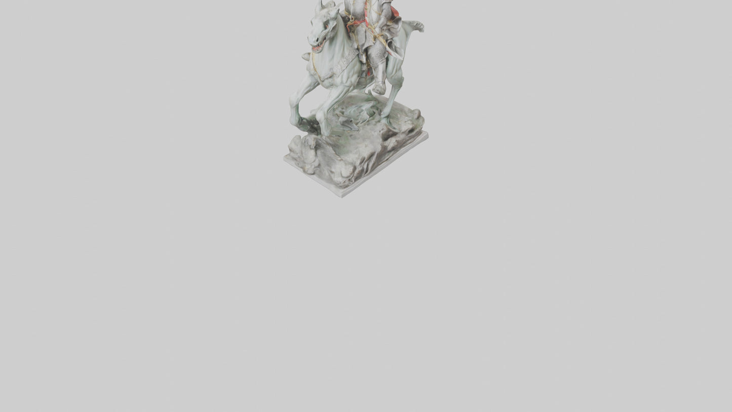 3D model Saint George and the Dragon statue model VR / AR / low-poly