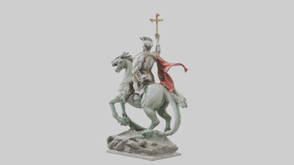 3D model Saint George and the Dragon statue model VR / AR / low-poly