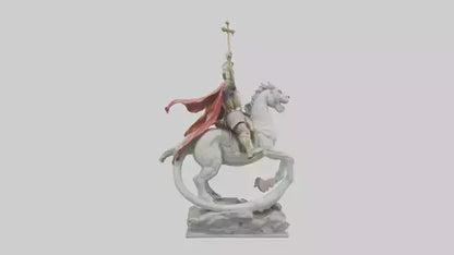 3D model Saint George and the Dragon statue model VR / AR / low-poly