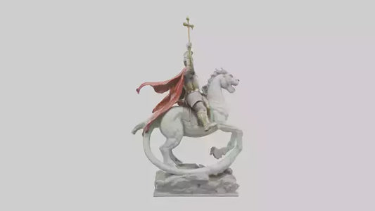 3D model Saint George and the Dragon statue model VR / AR / low-poly