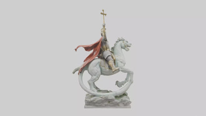 3D model Saint George and the Dragon statue model VR / AR / low-poly