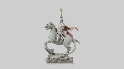 3D model Saint George and the Dragon statue model VR / AR / low-poly