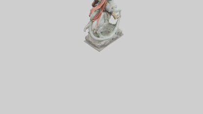 3D model Saint George and the Dragon statue model VR / AR / low-poly