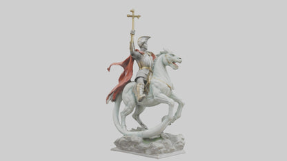 3D model Saint George and the Dragon statue model VR / AR / low-poly