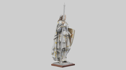 3D model Saint Joan of Arc statue model VR / AR / low-poly