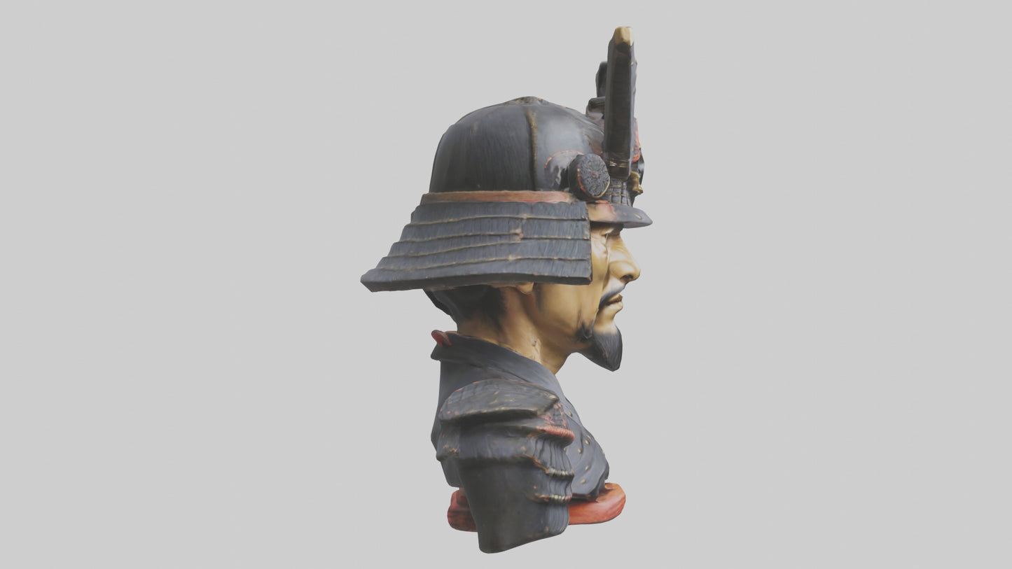 3D model Samurai warrior bust model VR / AR / low-poly
