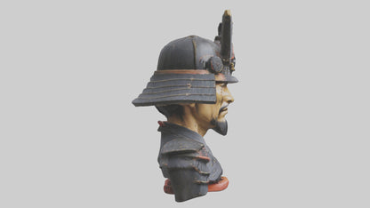 3D model Samurai warrior bust model VR / AR / low-poly