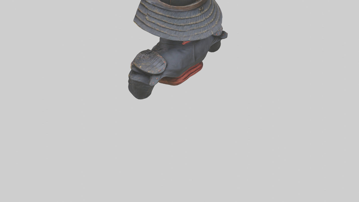 3D model Samurai warrior bust model VR / AR / low-poly