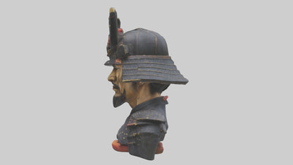 3D model Samurai warrior bust model VR / AR / low-poly