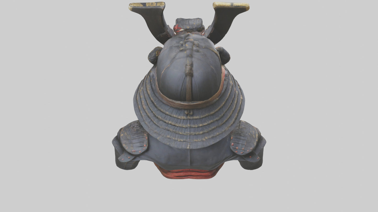 3D model Samurai warrior bust model VR / AR / low-poly