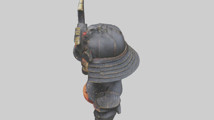 3D model Samurai warrior bust model VR / AR / low-poly