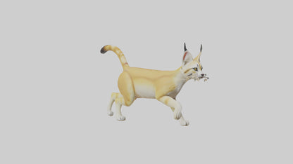 3D model Sand Cat walking on dunes model VR / AR / low-poly