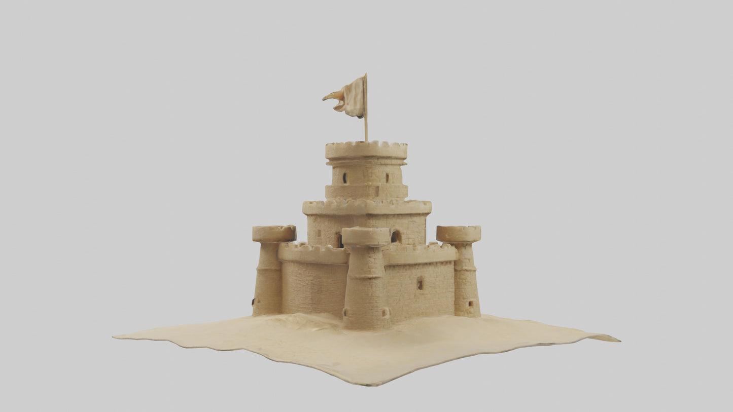 3D model Sandcastle Tower model VR / AR / low-poly
