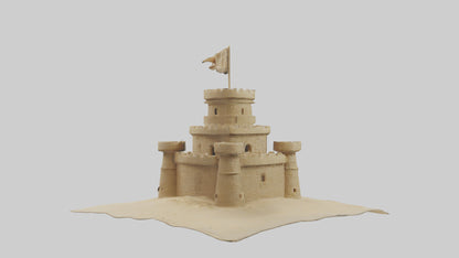3D model Sandcastle Tower model VR / AR / low-poly