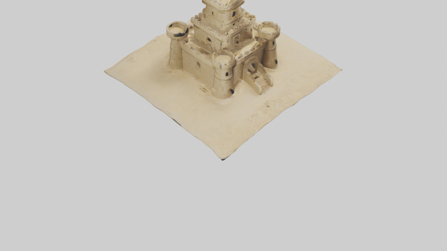 3D model Sandcastle Tower model VR / AR / low-poly