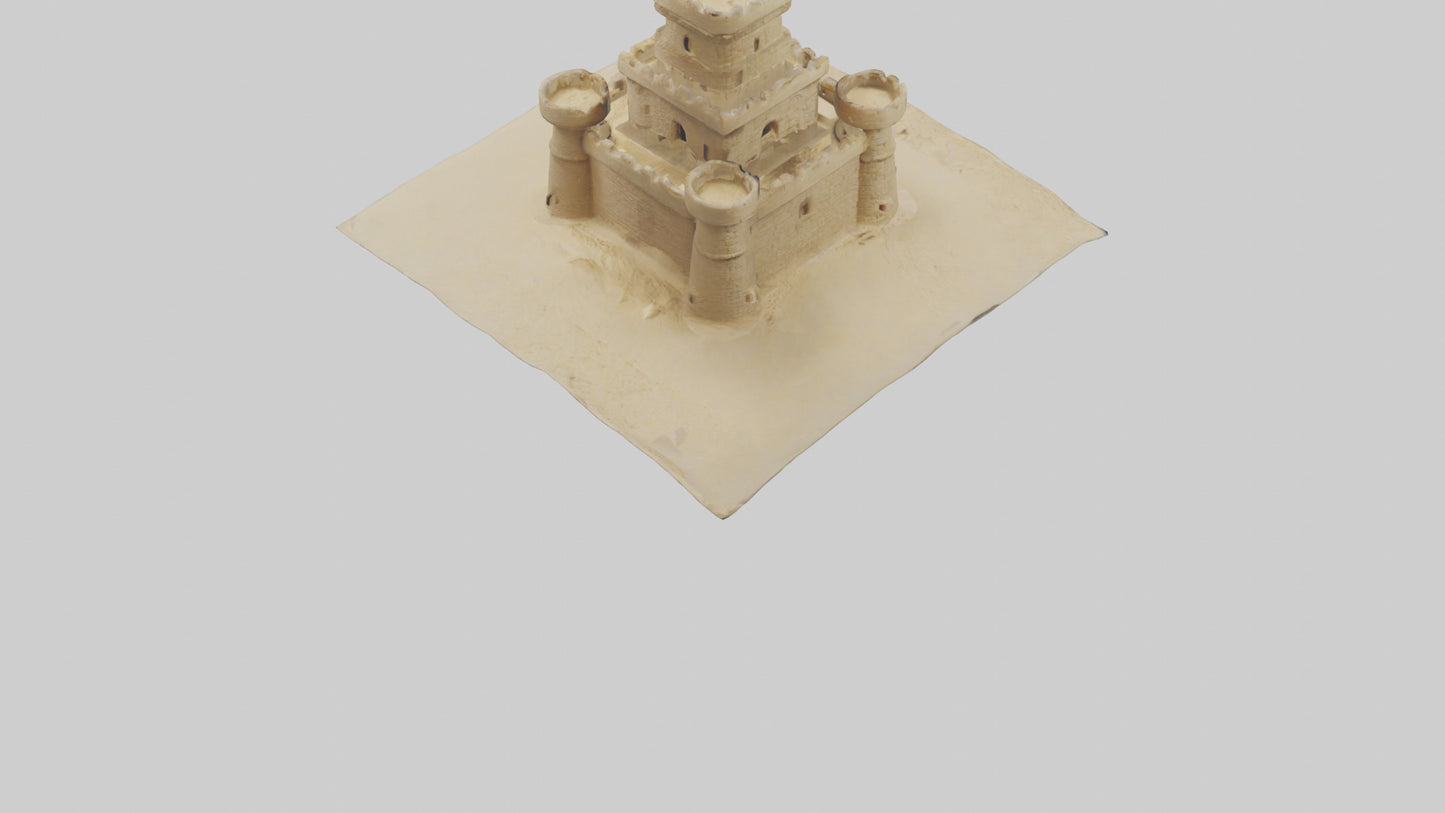3D model Sandcastle Tower model VR / AR / low-poly