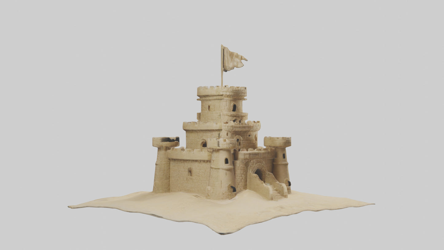 3D model Sandcastle Tower model VR / AR / low-poly