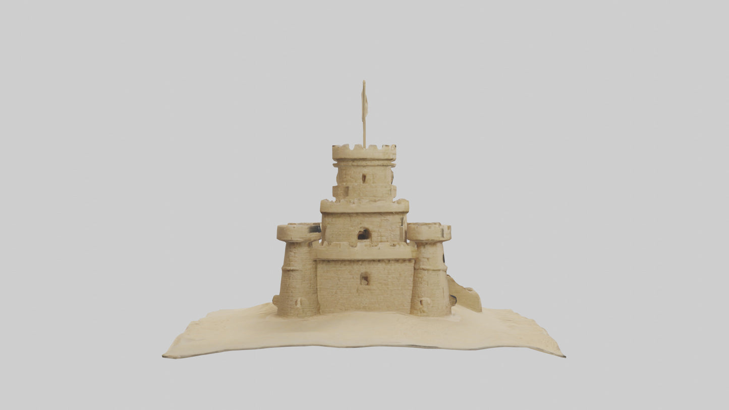 3D model Sandcastle Tower model VR / AR / low-poly