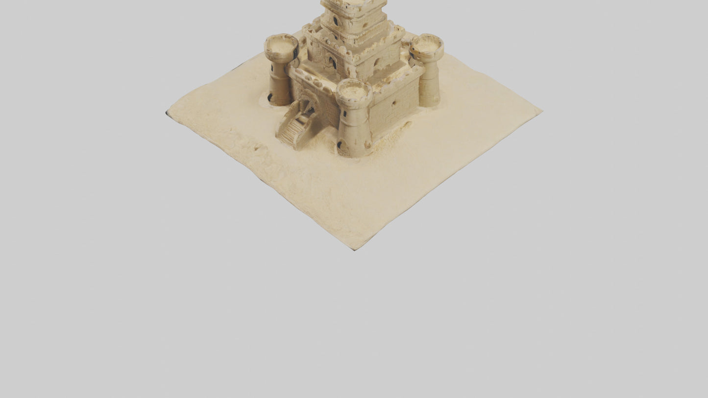 3D model Sandcastle Tower model VR / AR / low-poly