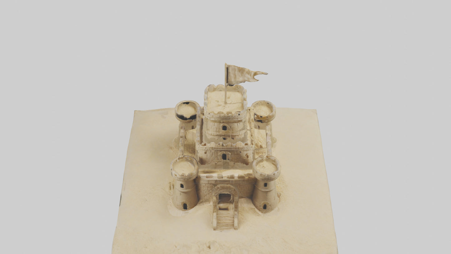 3D model Sandcastle Tower model VR / AR / low-poly