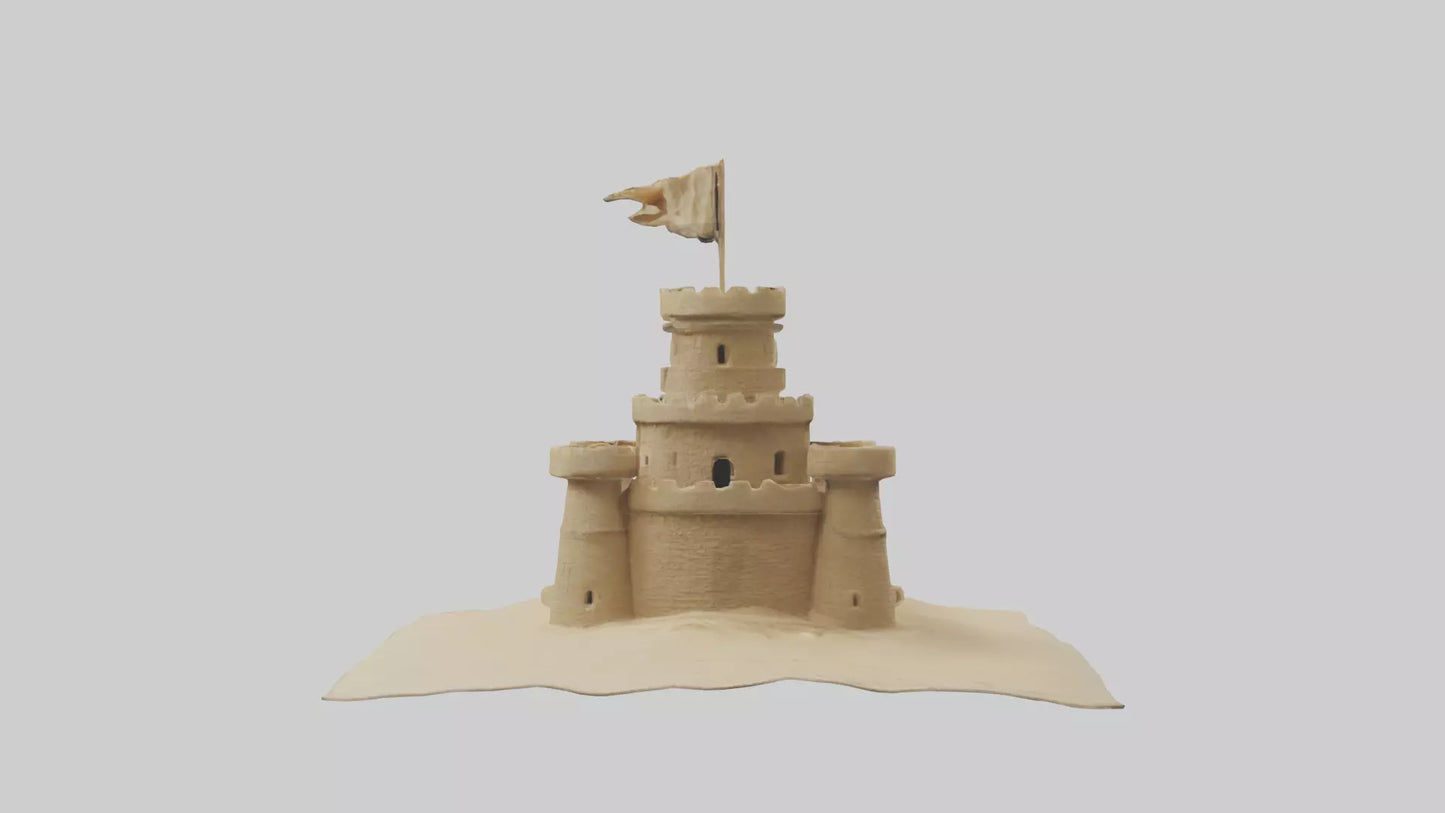 3D model Sandcastle Tower model VR / AR / low-poly