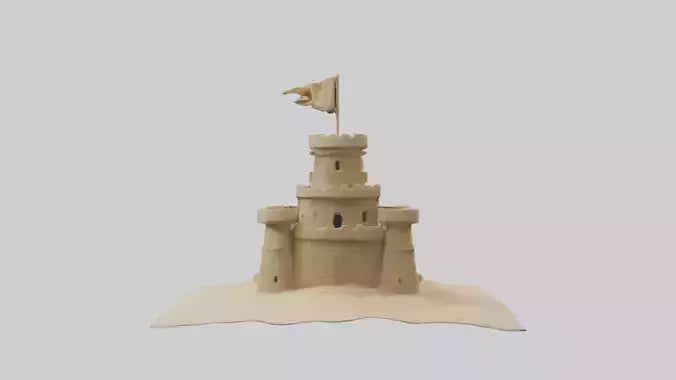 3D model Sandcastle Tower model VR / AR / low-poly
