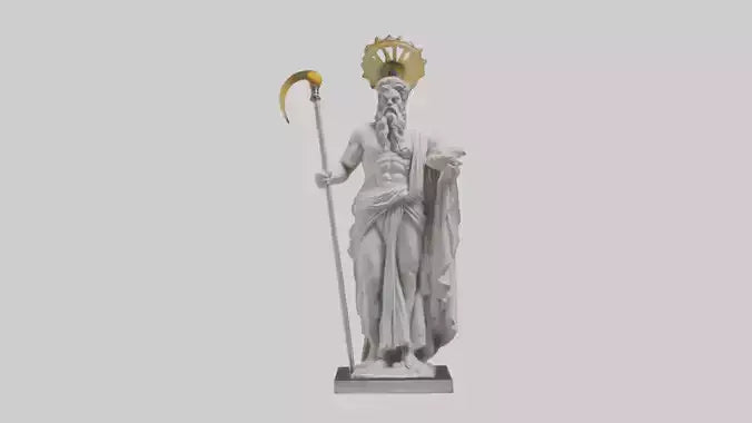 Saturn statue model VR / AR / low-poly