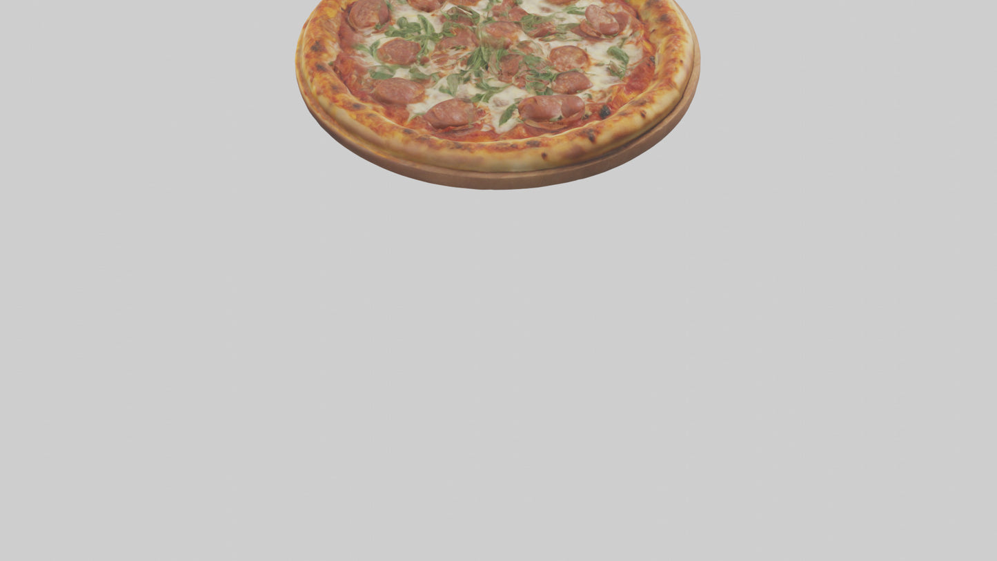 3D model Sausage pizza model VR / AR / low-poly
