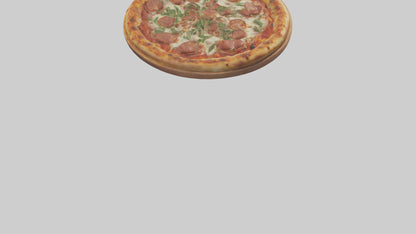 3D model Sausage pizza model VR / AR / low-poly