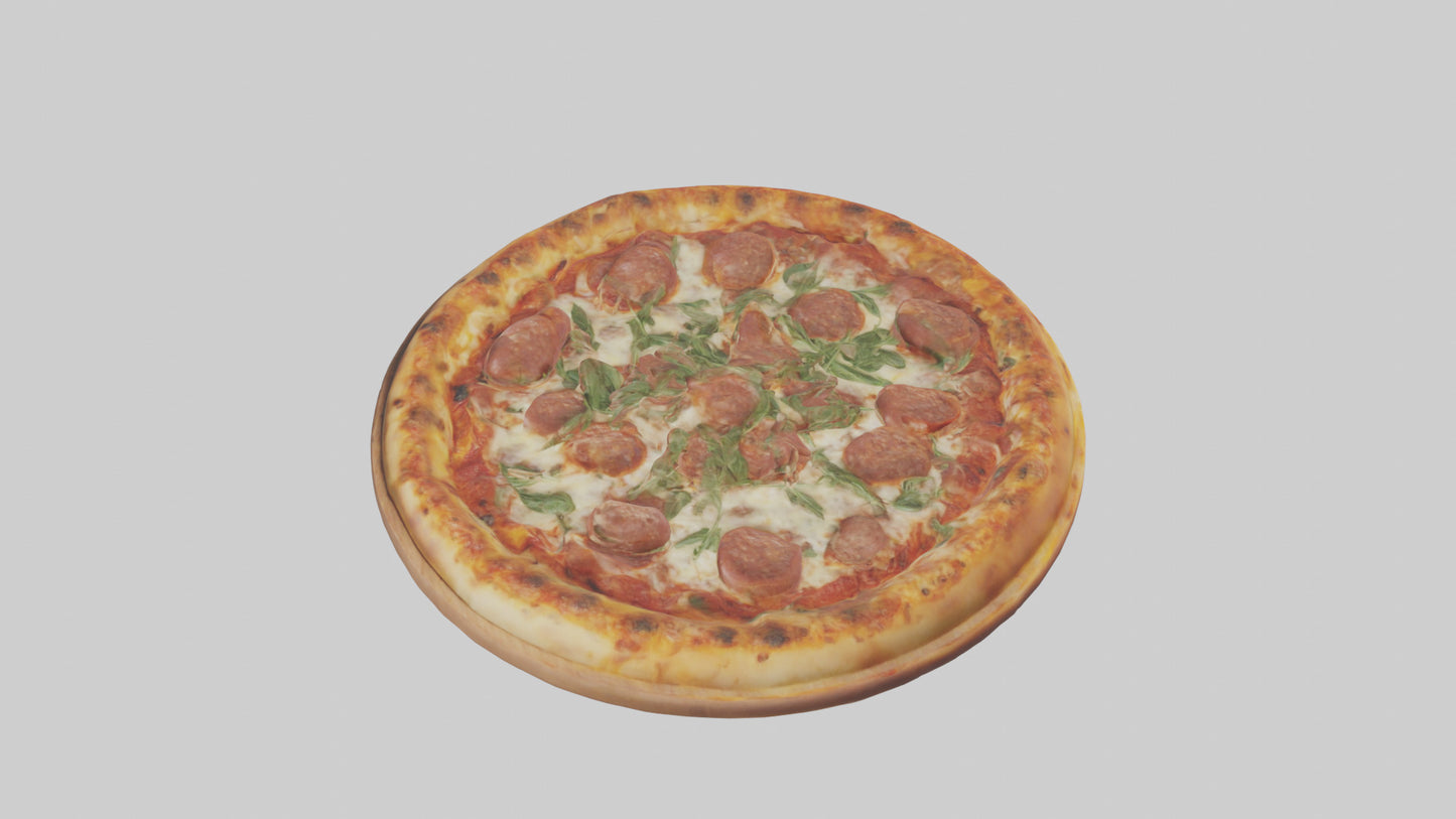 3D model Sausage pizza model VR / AR / low-poly