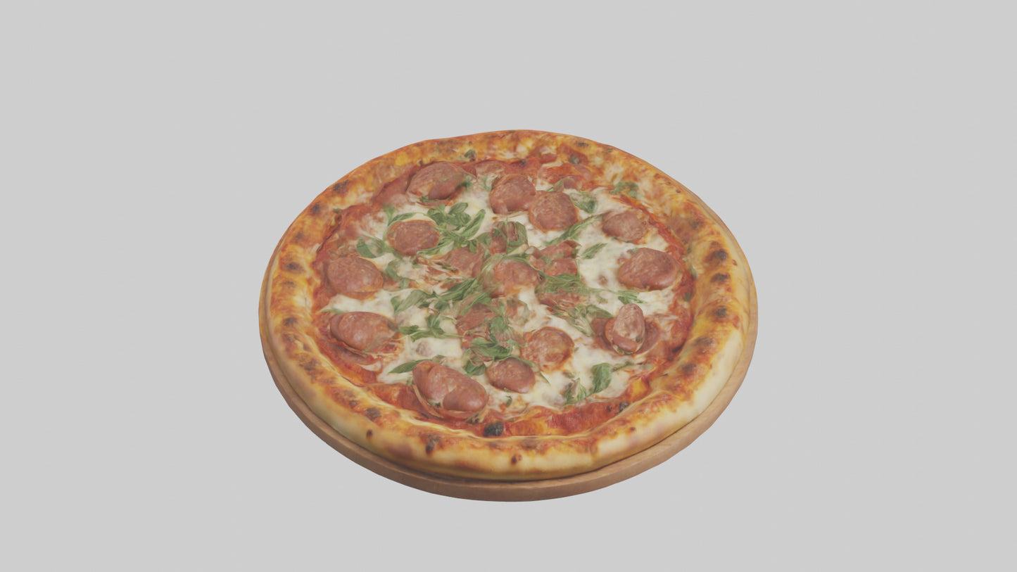 3D model Sausage pizza model VR / AR / low-poly
